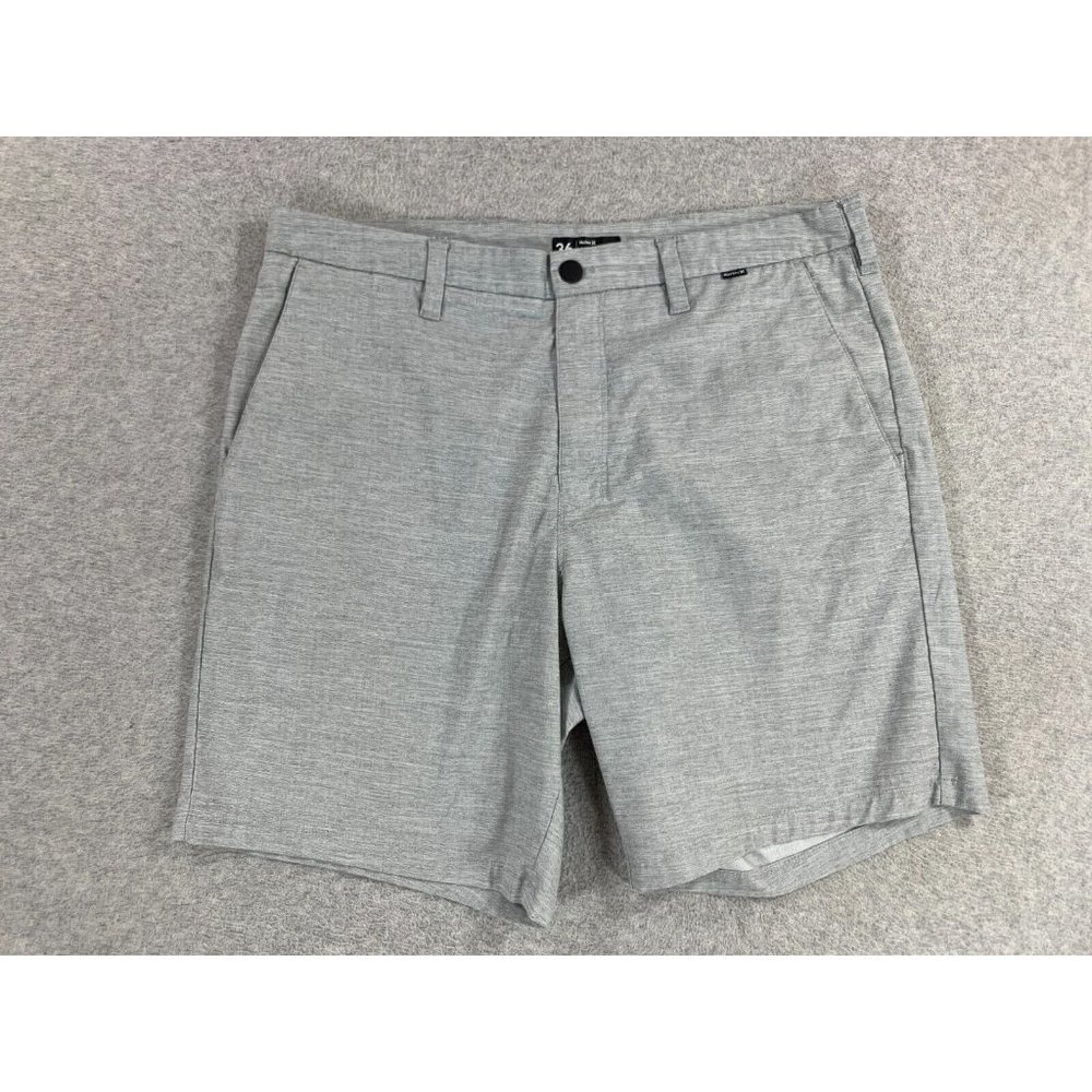Hurley Nike Dri Fit Flat Front Chino Shorts (Men's 36) Gray